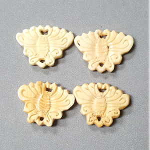 BONE BUTTERFLY 25X32MM IVORY(4PCS/BAG)